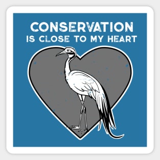 Blue Crane Conservation Heart Sticker